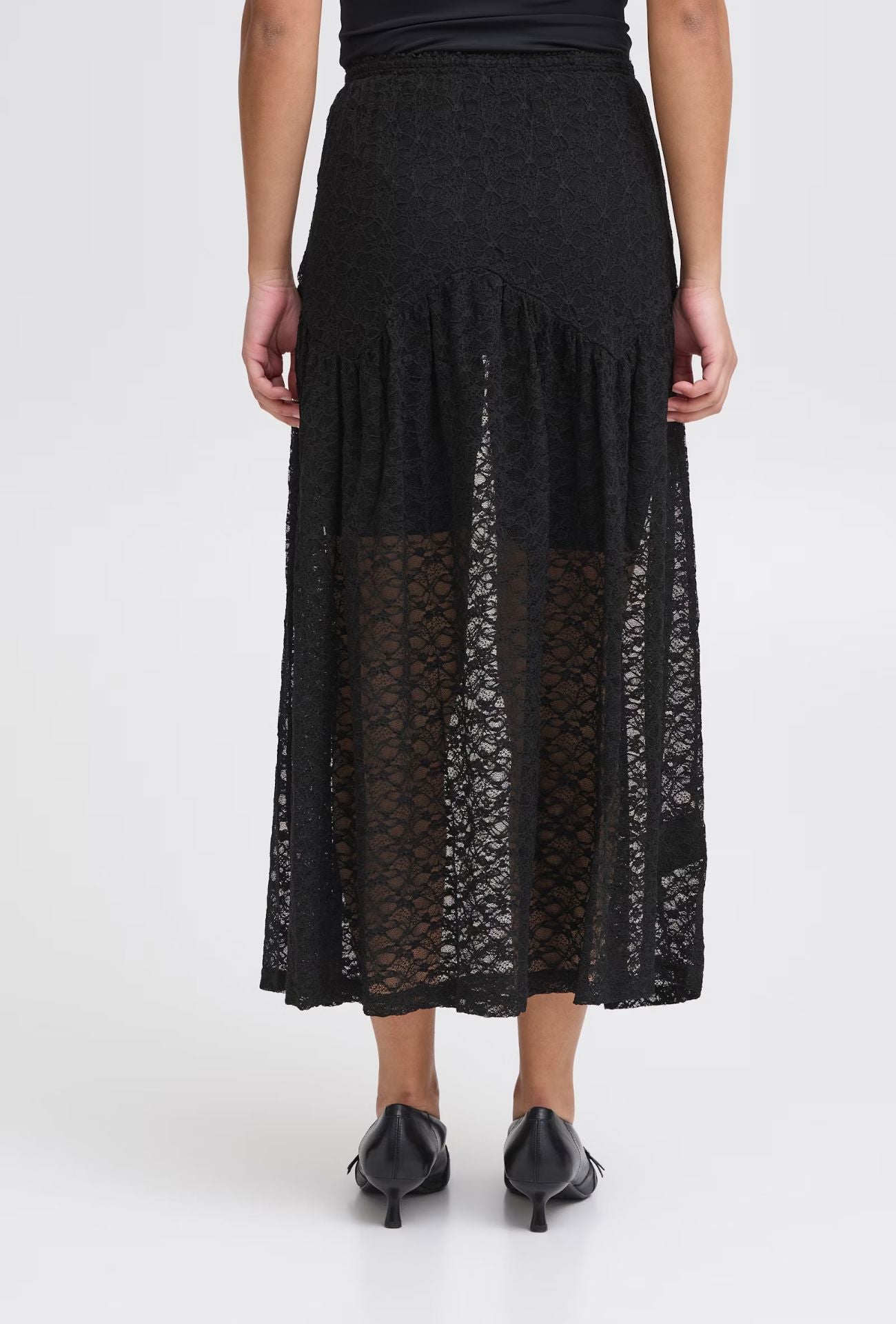 FESTIVAL SHEER LACE SKIRT (BLACK) Skirt ICHI 