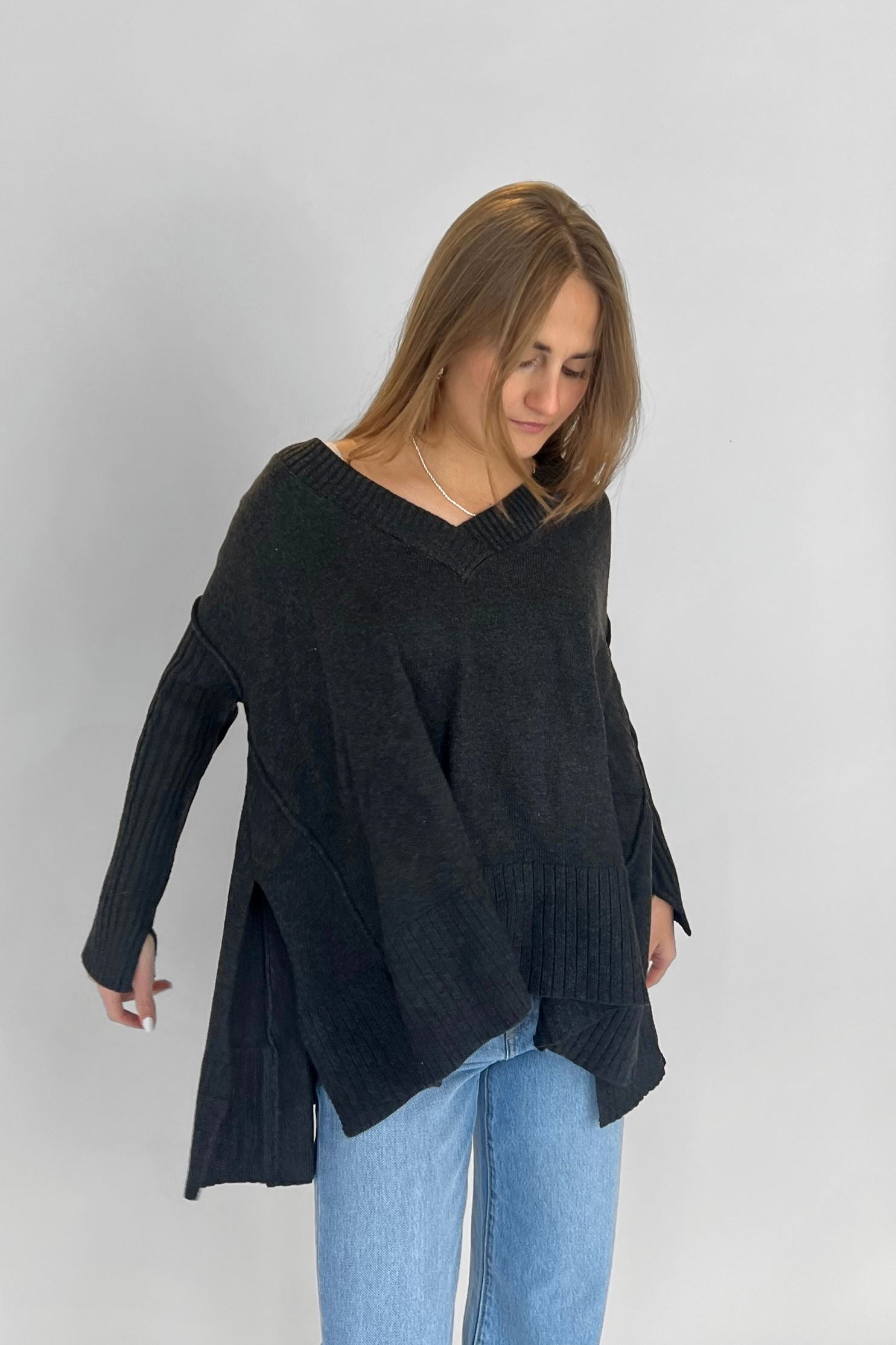 ORION ALINE TUNIC (BLACK) Sweater FREE PEOPLE 