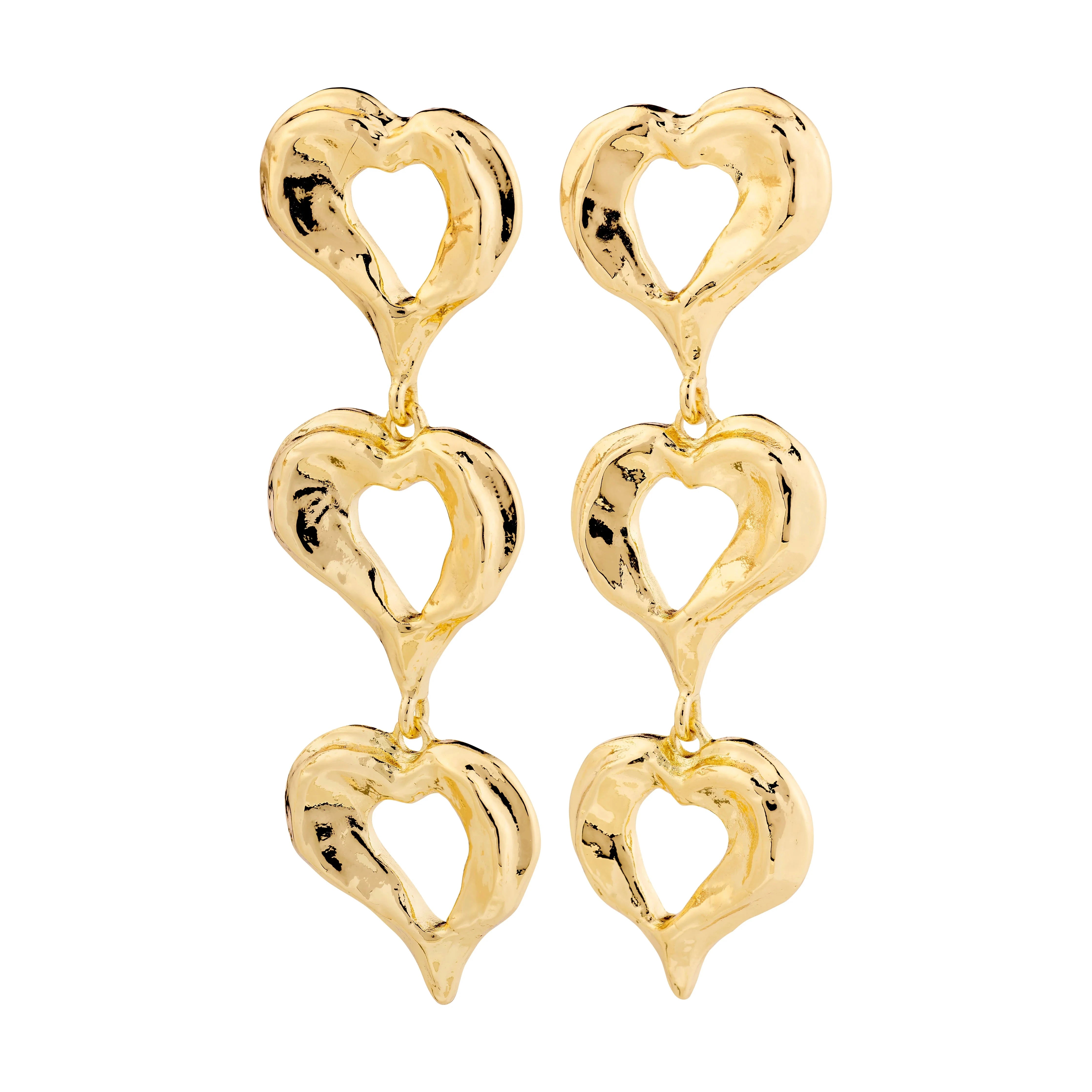 PILGRIM TIDE TRIPLE HEART EARRINGS Jewelry PILGRIM 