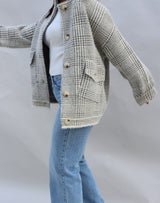 OLIVE & IVORY PLAID SWEATER JACKET Jacket SADIE AND SAGE 