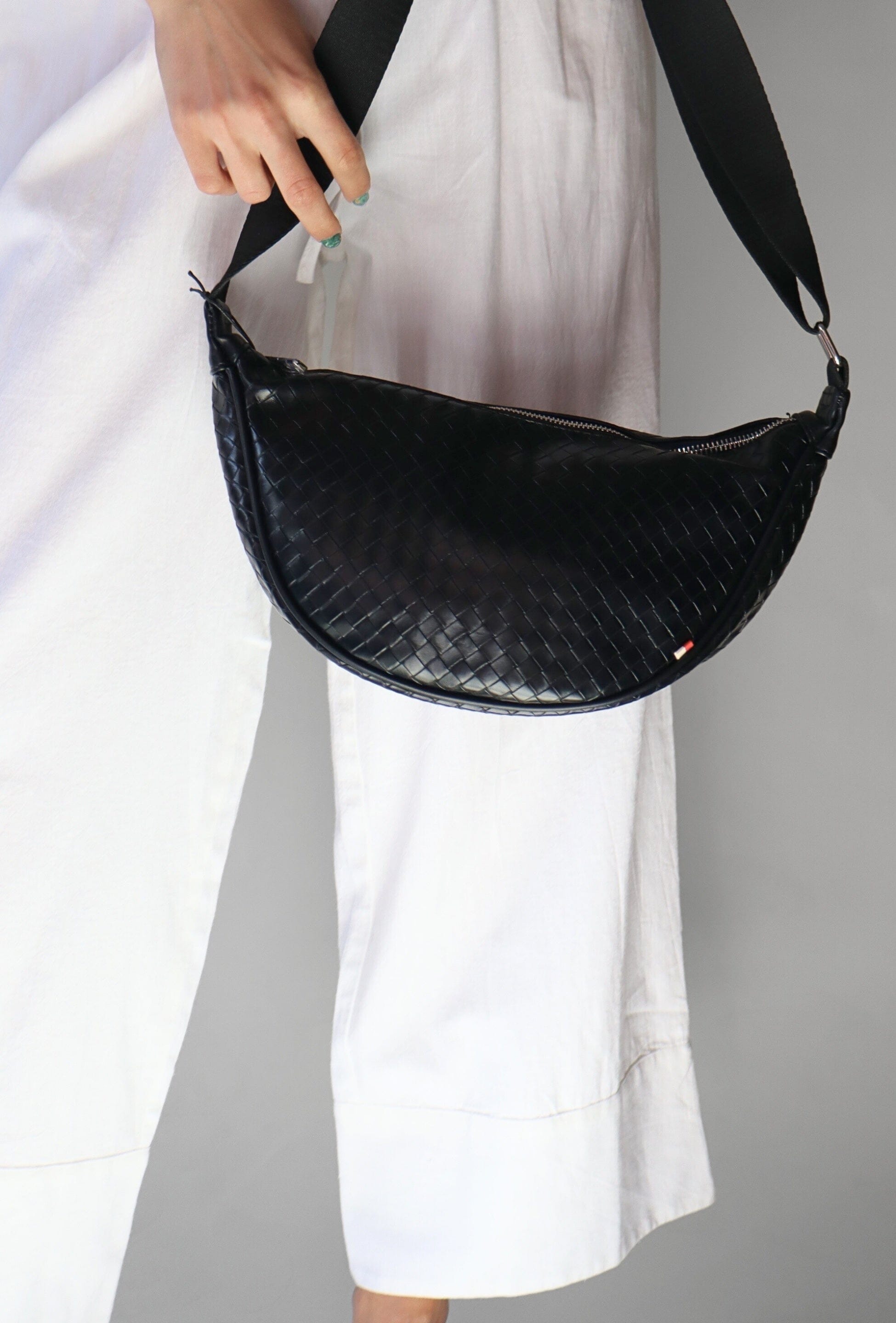 BLACK WOVEN SLING BAG Accessories COLAB 