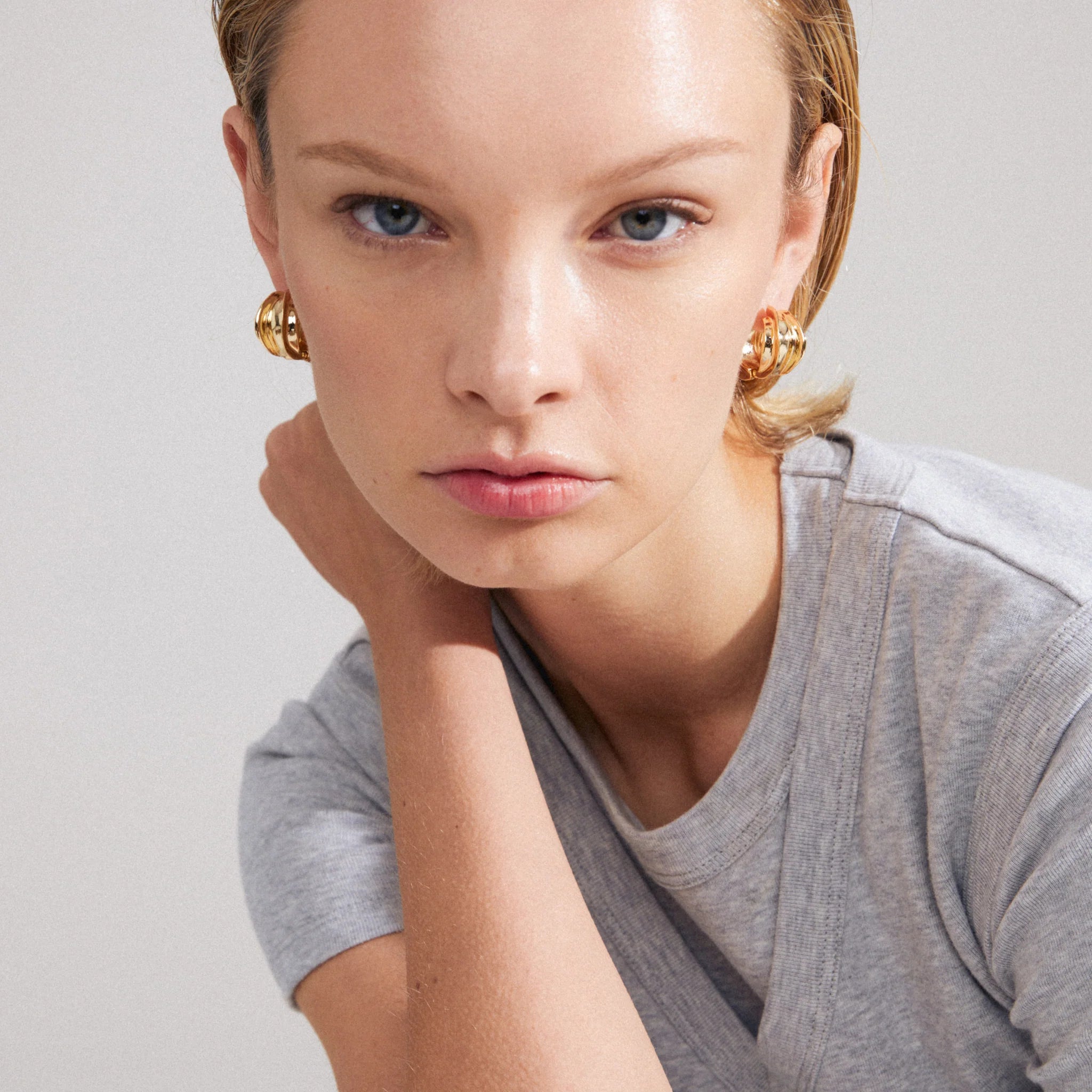 STAY CHUNKY GOLD HOOP EARRINGS Jewelry PILGRIM 