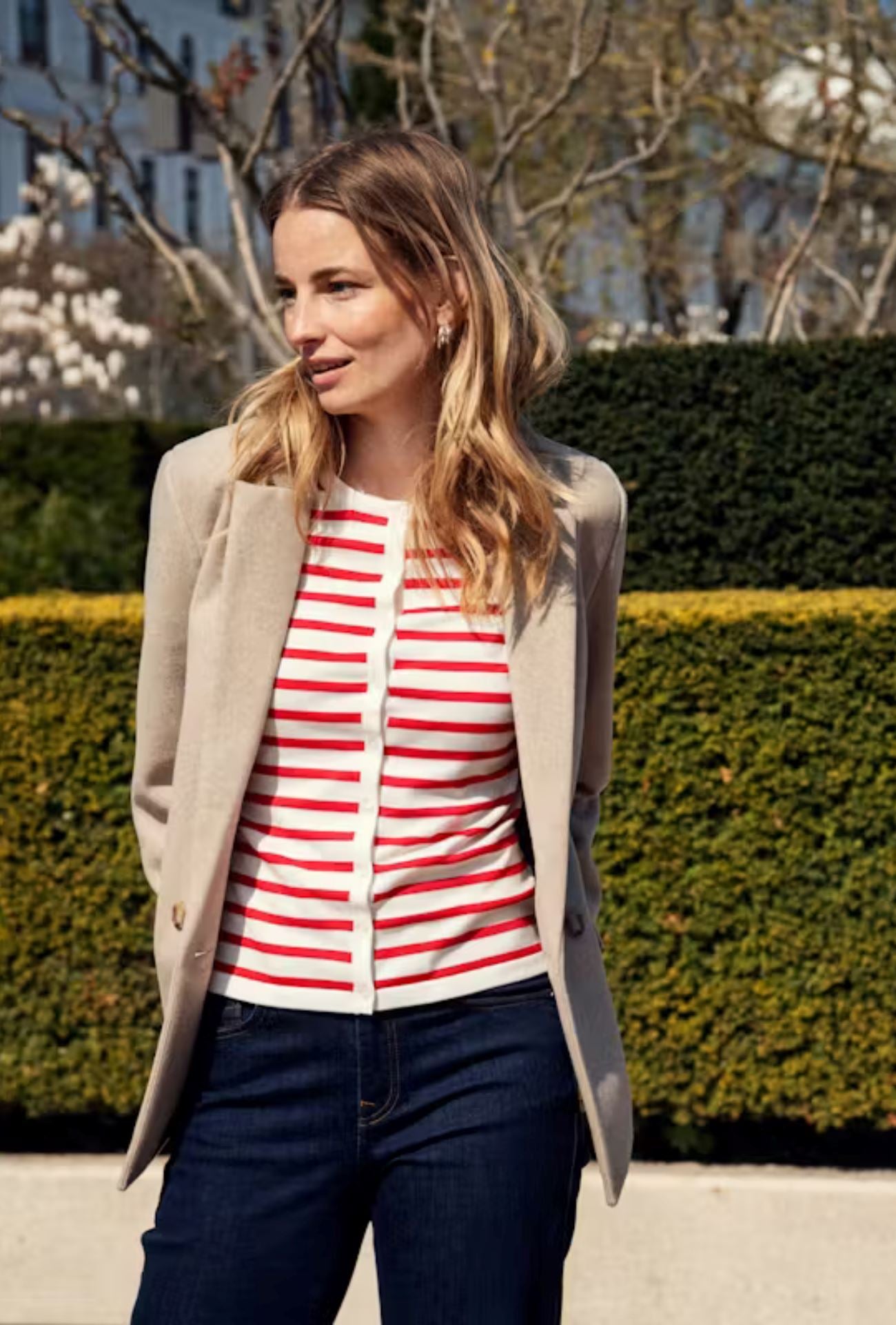 RED AND WHITE STRIPE CARDIGAN Cardigan saint tropez 