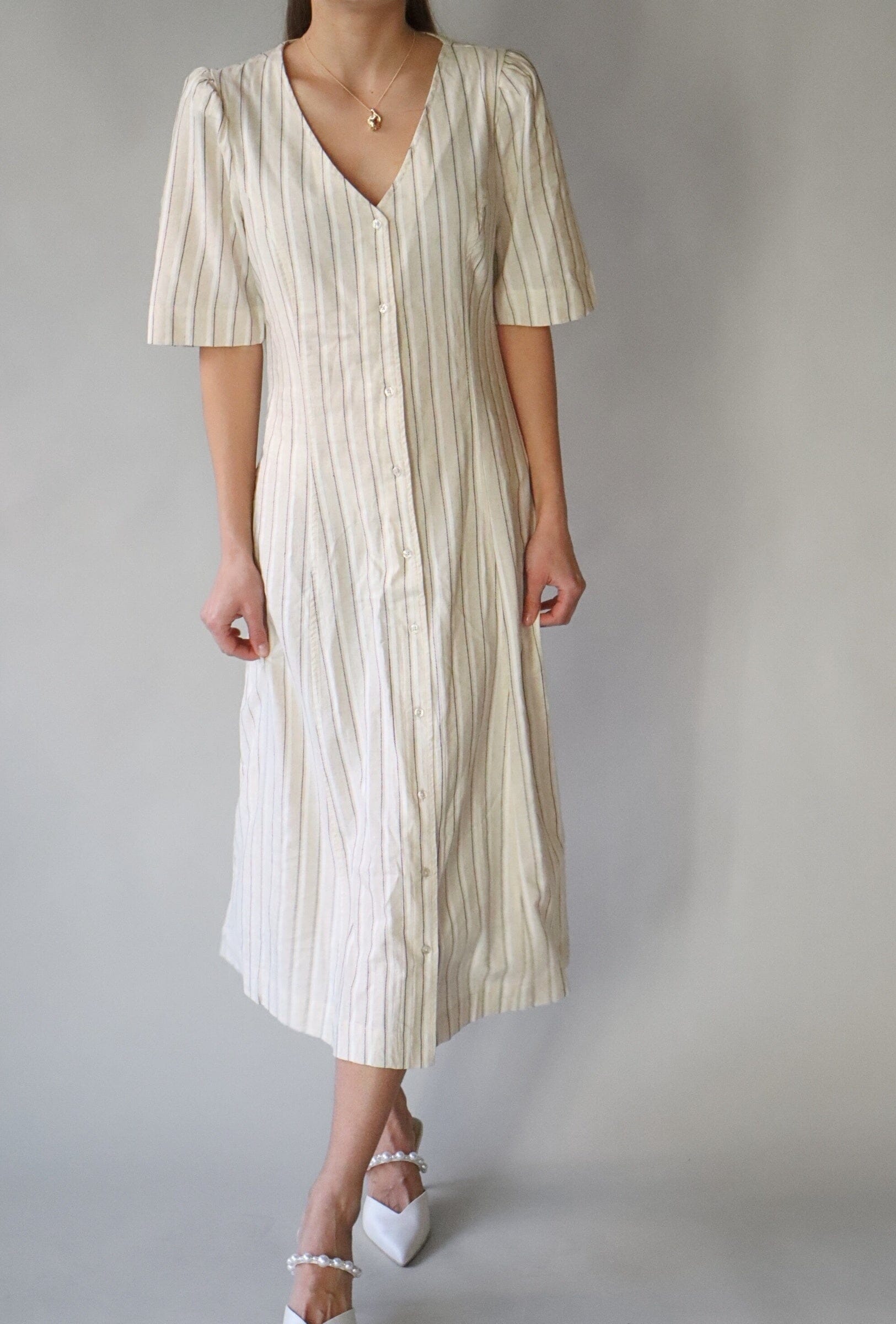 BIRCH STRIPE LINEN DRESS Dress ICHI 