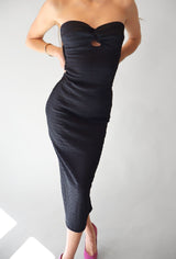 BLACK TUBE MIDI DRESS Dress CRESCENT 