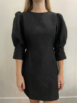 BLACK TEXTURED DRESS Dress GLAMOROUS 