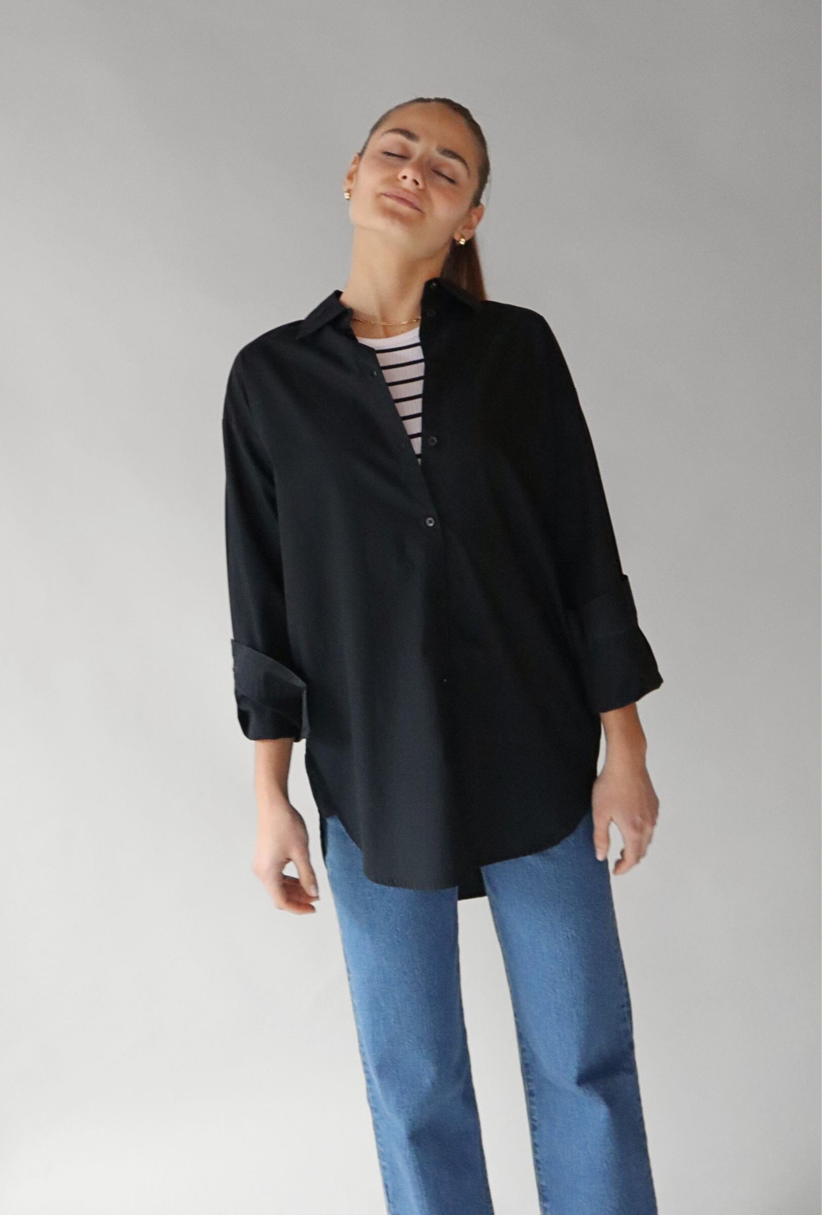 BLACK BUTTON DOWN Top B YOUNG 