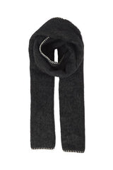 BLACK CONTRAST STITCH SCARF Accessories ICHI 