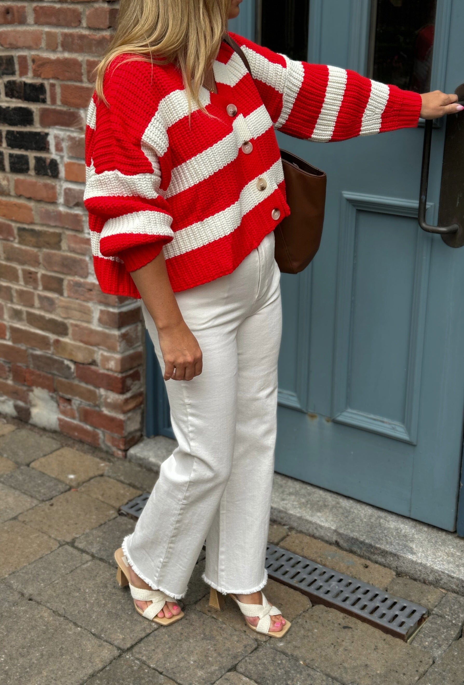 EFFORTLESS RED STRIPE CARDIGAN Cardigan LA 