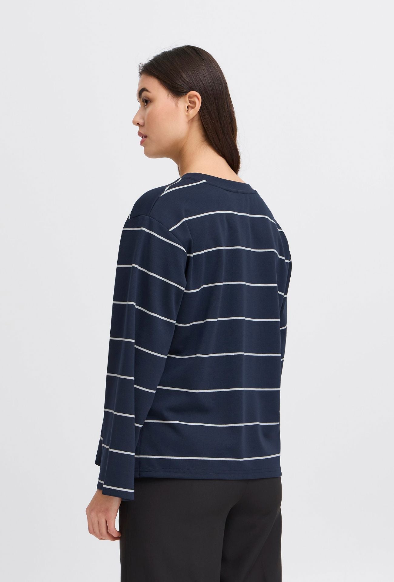 KALA STRIPE LONG SLEEVE (NAVY) Sweater ICHI 