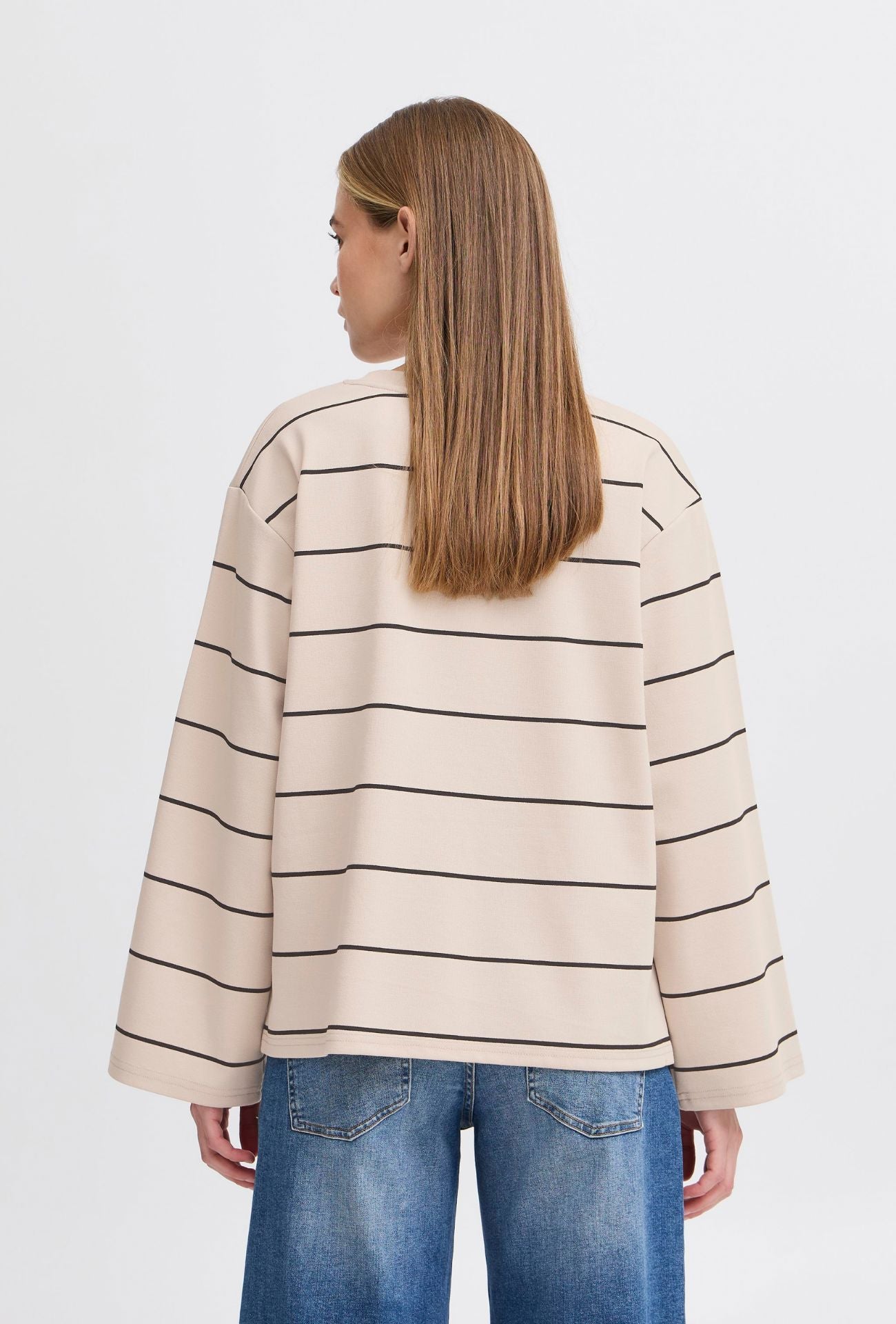 KALA STRIPE LONG SLEEVE (CREAM) Sweater ICHI 