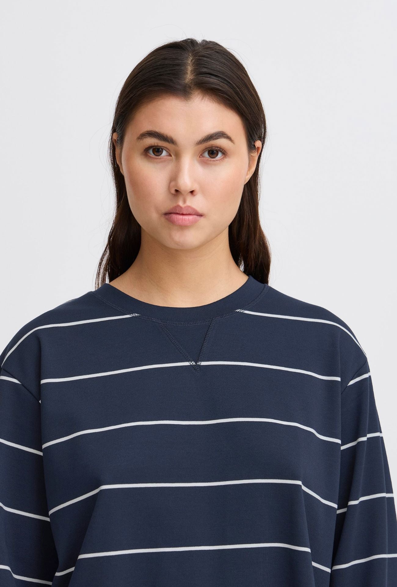 KALA STRIPE LONG SLEEVE (NAVY) Sweater ICHI 