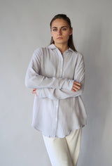 SKY GAUZE TEXTURED BUTTON DOWN Top Dex 