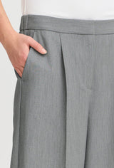 GREY ELASTIC WAIST TROUSER PANT ICHI 