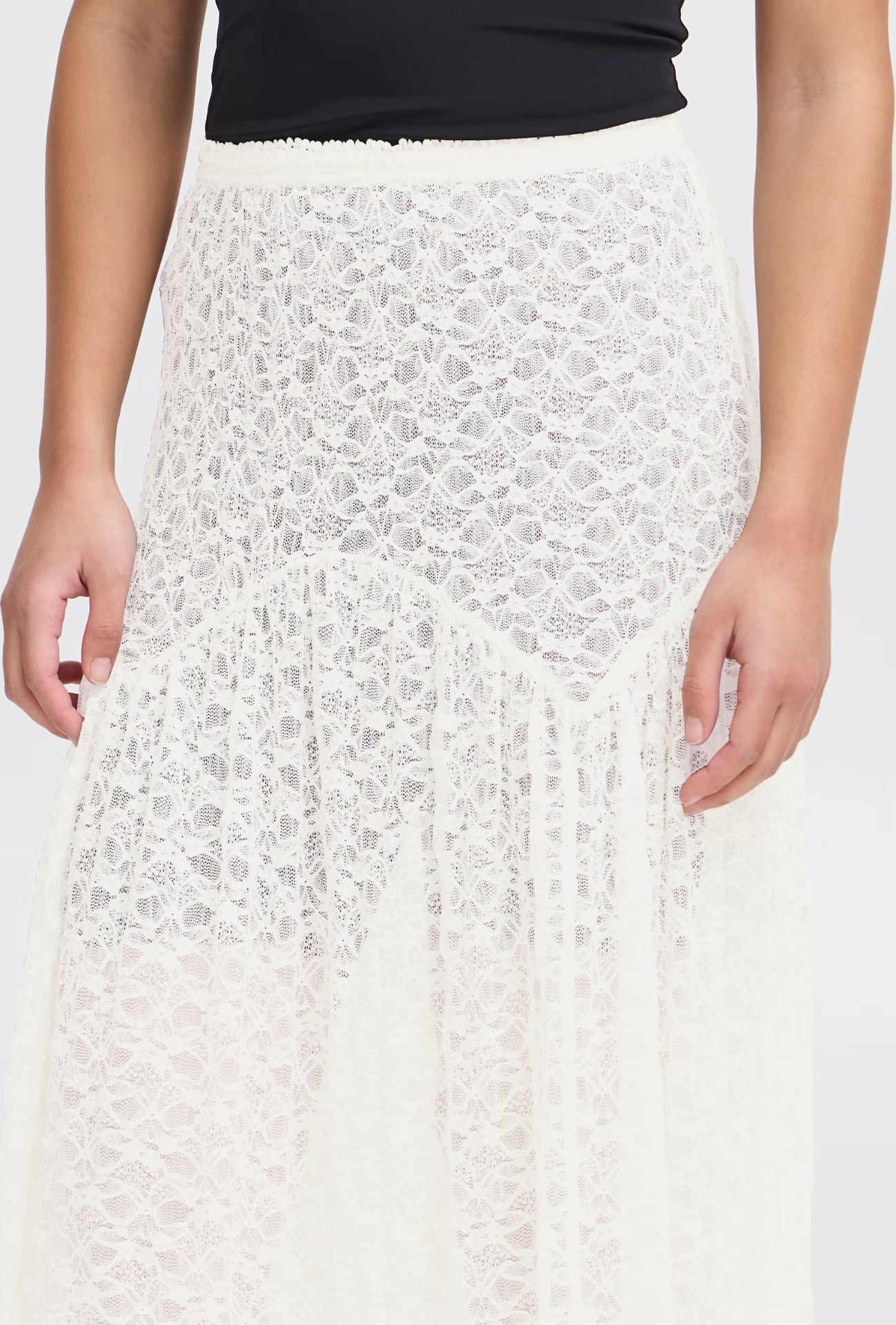 FESTIVAL SHEER LACE SKIRT (CREAM) Skirt ICHI 