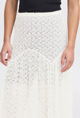 FESTIVAL SHEER LACE SKIRT (CREAM) Skirt ICHI 