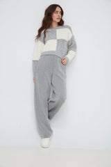 GREY AND CREAM PATCHWORK SWEATER Sweater RD STYLE 