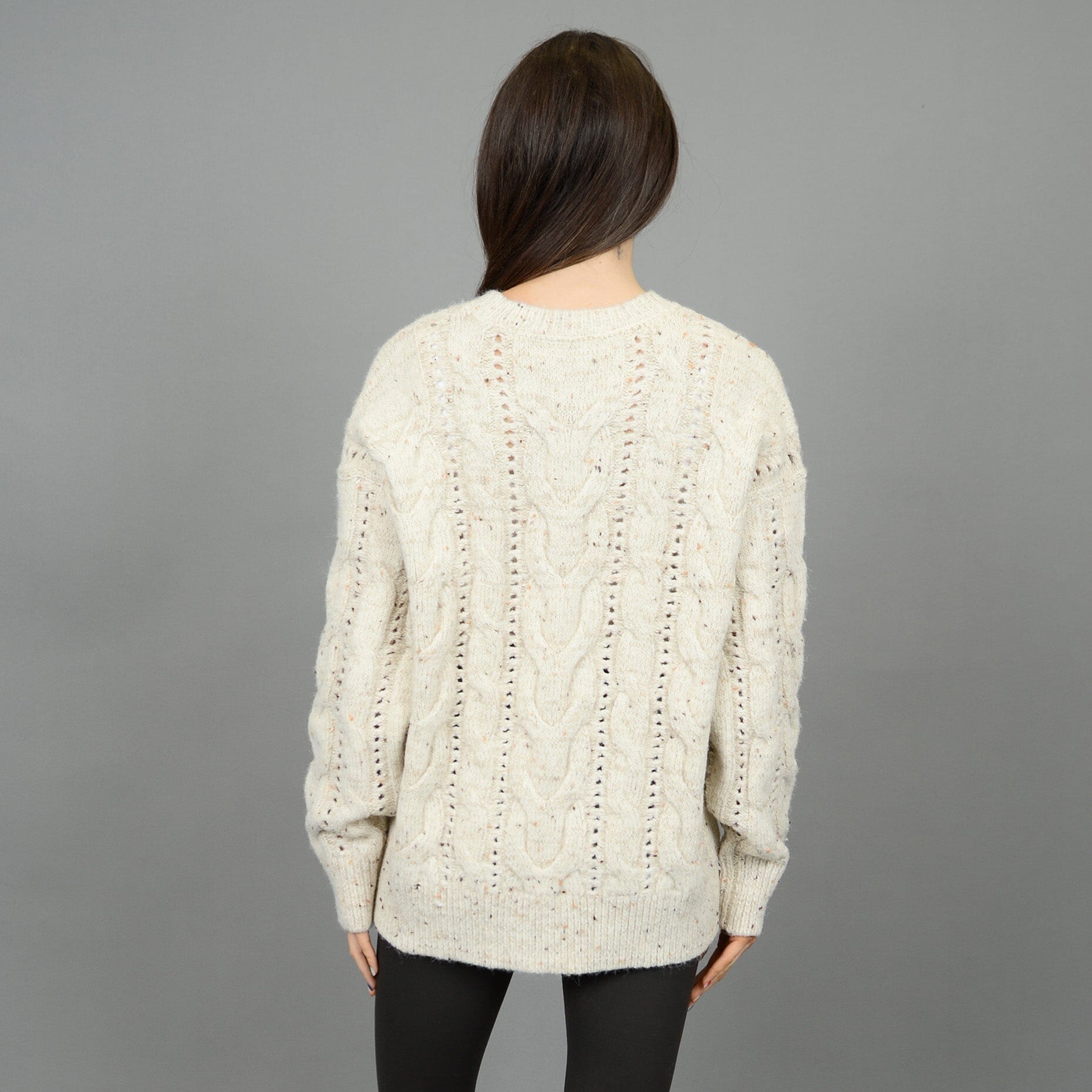 SPECKLED CABLE KNIT SWEATER Sweater RD STYLE 