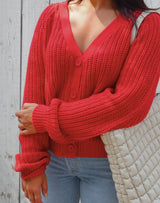 CHERRY EFFORTLESS CARDIGAN Cardigan RD STYLE 