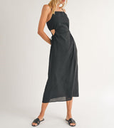 CLASSIC BLACK SIDE CUTOUT MAXI DRESS Dress SADIE AND SAGE 