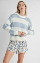 RELAXED STRIPE BEACH SWEATER Sweater SADIE AND SAGE 