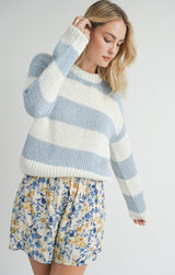 RELAXED STRIPE BEACH SWEATER Sweater SADIE AND SAGE 