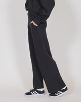 BLACK WAFFLE KNIT LOUNGE PANT PANT BRUNETTE 