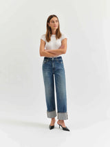 LOOSE STRAIGHT LEG CUFFED DENIM DENIM DAZE 