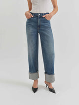 LOOSE STRAIGHT LEG CUFFED DENIM DENIM DAZE 