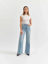 HIGH RISE WIDE LEG DENIM (LIGHT WASH) DENIM DAZE 