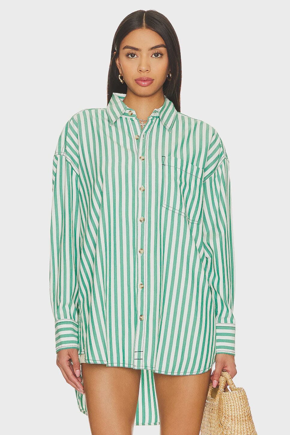 FREE PEOPLE FREDDIE SHIRT (FRENCH GREEN) Top FREE PEOPLE 