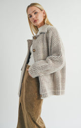 LOLA PLAID SWEATER JACKET (BROWN) Jacket SADIE AND SAGE 