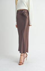 CHOCOLATE SILKY MAXI SKIRT Skirt SADIE AND SAGE 