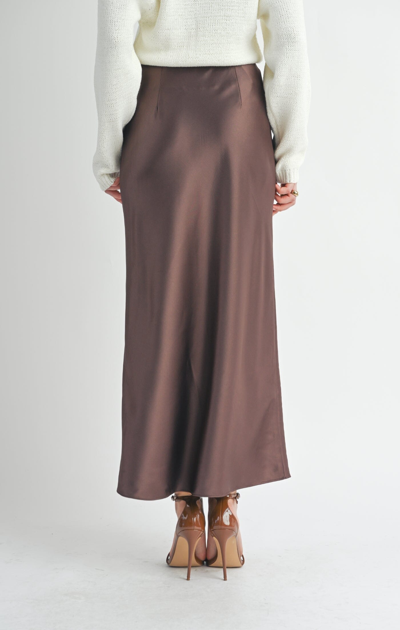 CHOCOLATE SILKY MAXI SKIRT Skirt SADIE AND SAGE 