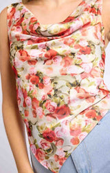 FLORAL COWL NECK TANK Top SADIE AND SAGE 