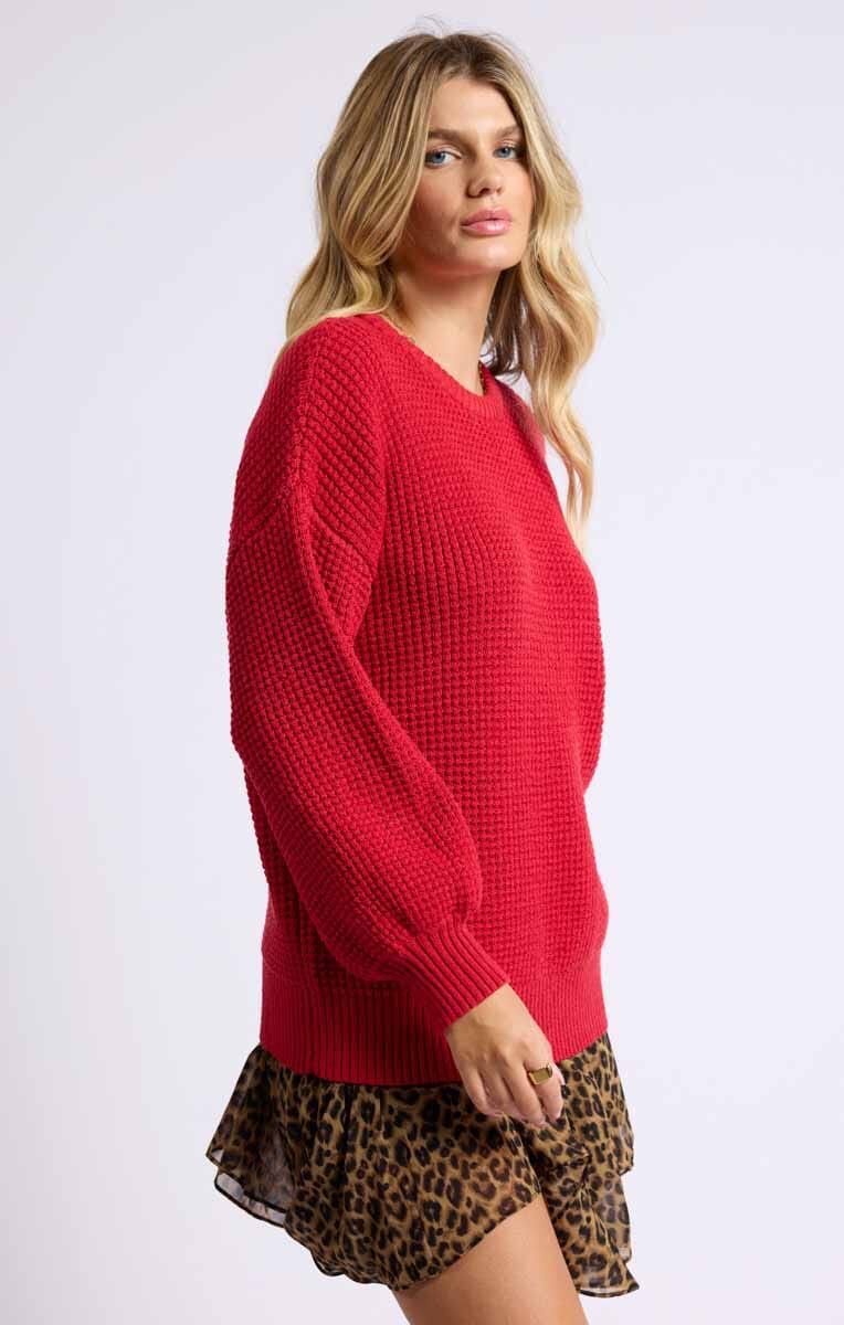 RED BALLOON SLEEVE SWEATER Sweater SADIE AND SAGE 