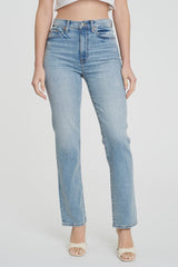 HIGH RISE SLIM STRAIGHT JEANS DENIM DAZE 