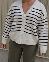 STRIPE GRANDPA CARDIGAN Cardigan RD STYLE 