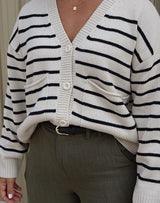 STRIPE GRANDPA CARDIGAN Cardigan RD STYLE 