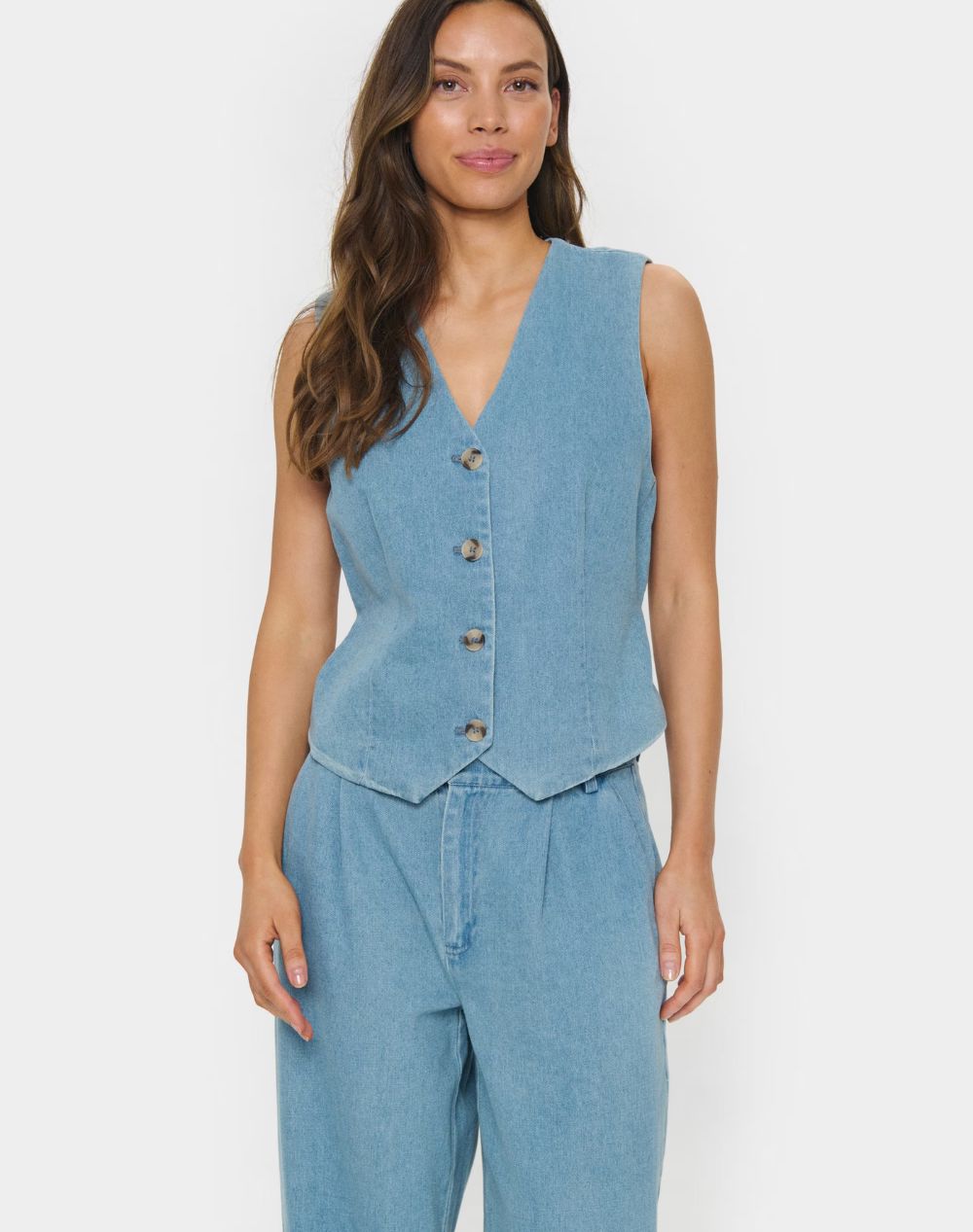 SMOKE BLUE DENIM VEST VEST saint tropez 