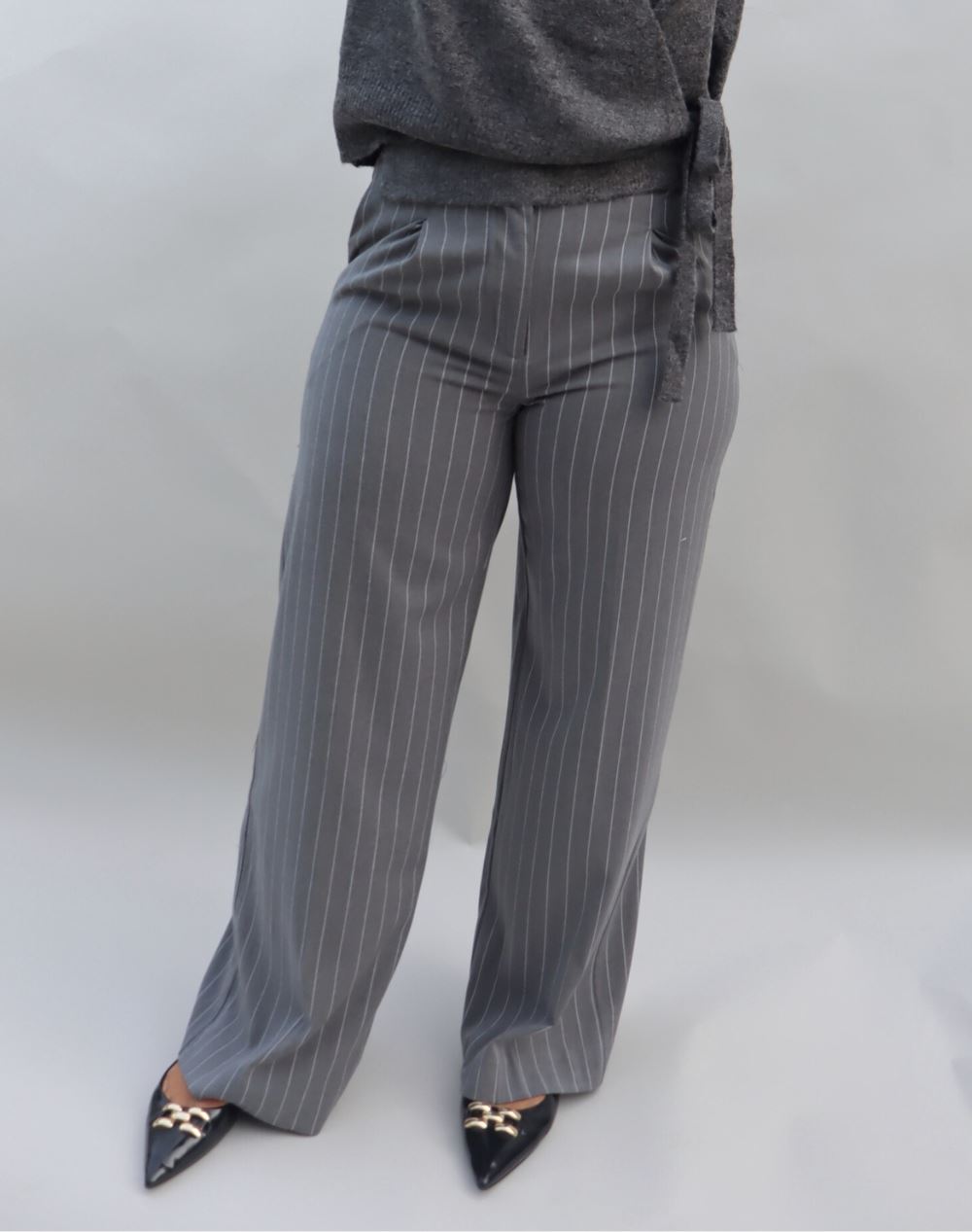 Grey Pinstripe Trousers