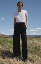 MICAH BLACK LINEN PANT PANT z supply 