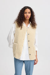 ALMOND MILK SHERPA VEST VEST ICHI 