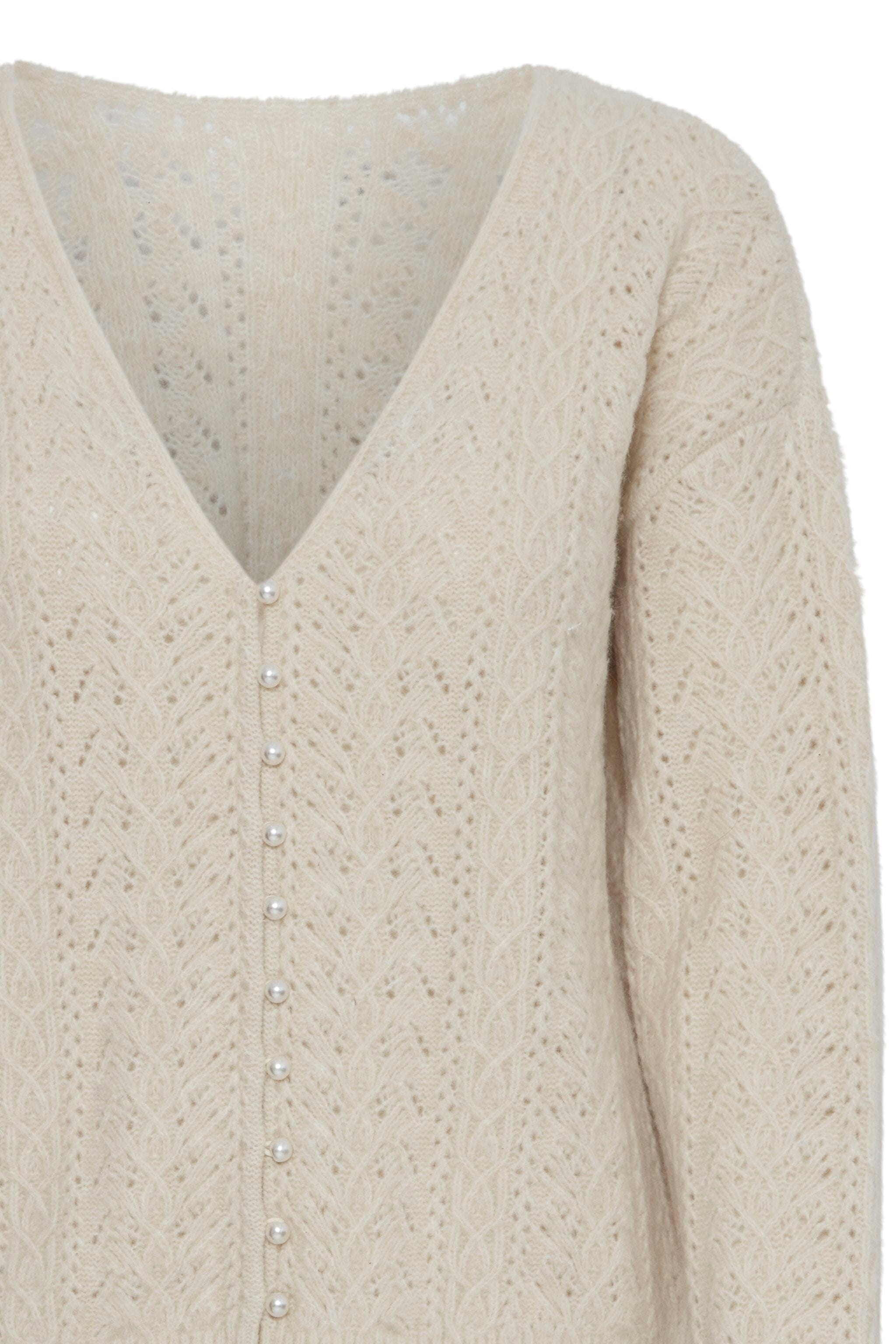 ALMOND MILK ELEGANT CARDIGAN Cardigan ICHI 