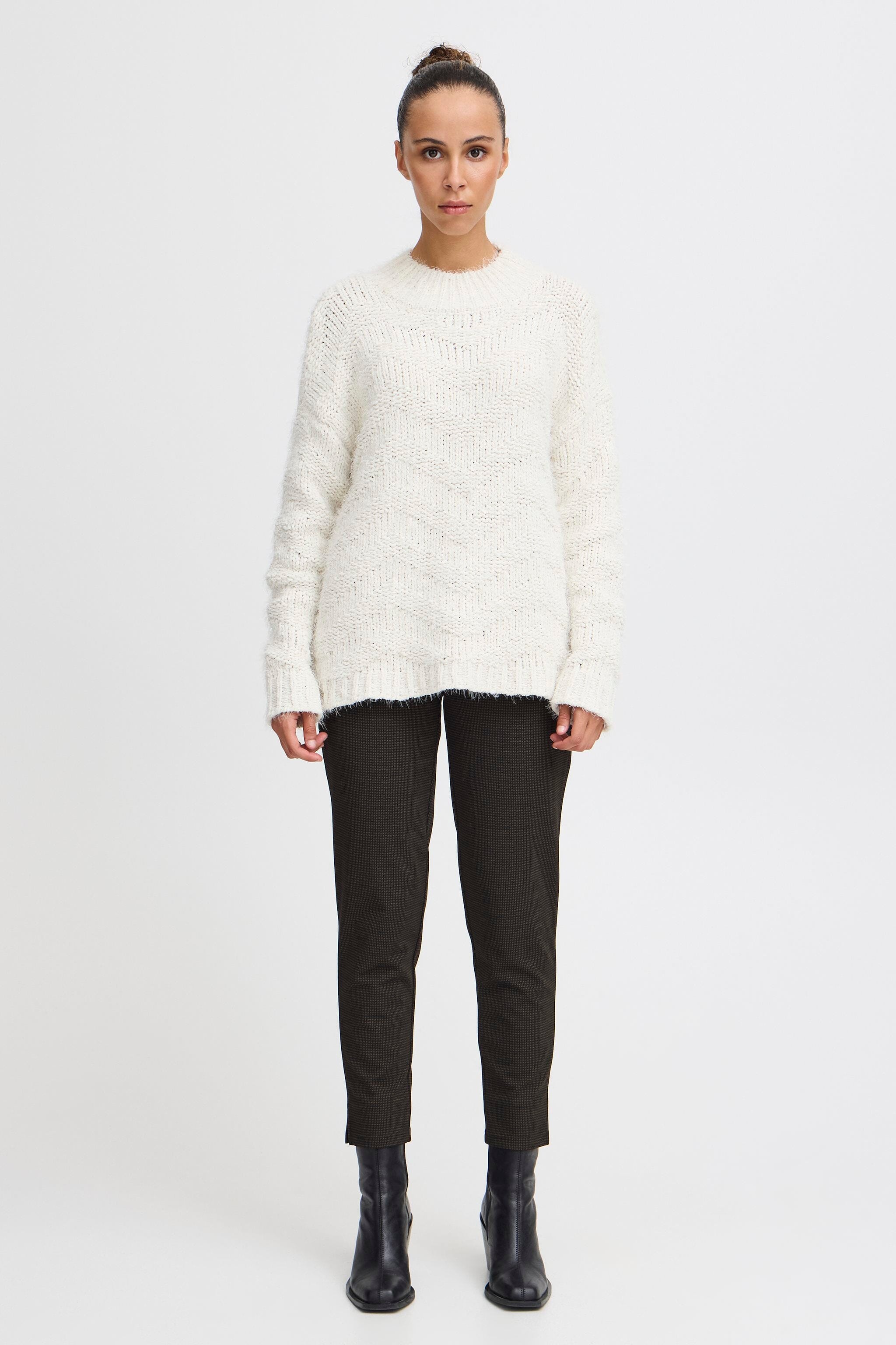 FUZZY CREAM KNIT SWEATER Sweater ICHI 