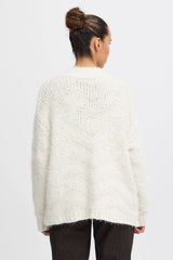 FUZZY CREAM KNIT SWEATER Sweater ICHI 