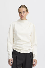 ELEVATED MOCK NECK LONG SLEEVE TOP (BIRCH) Sweater ICHI 