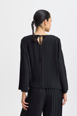 BLACK PLEATED BLOUSE Top B YOUNG 