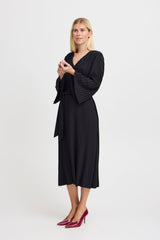 BLACK PLEATED MIDI DRESS Dress B YOUNG 