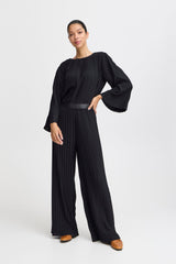 BLACK PLEATED TROUSER PANT B YOUNG 